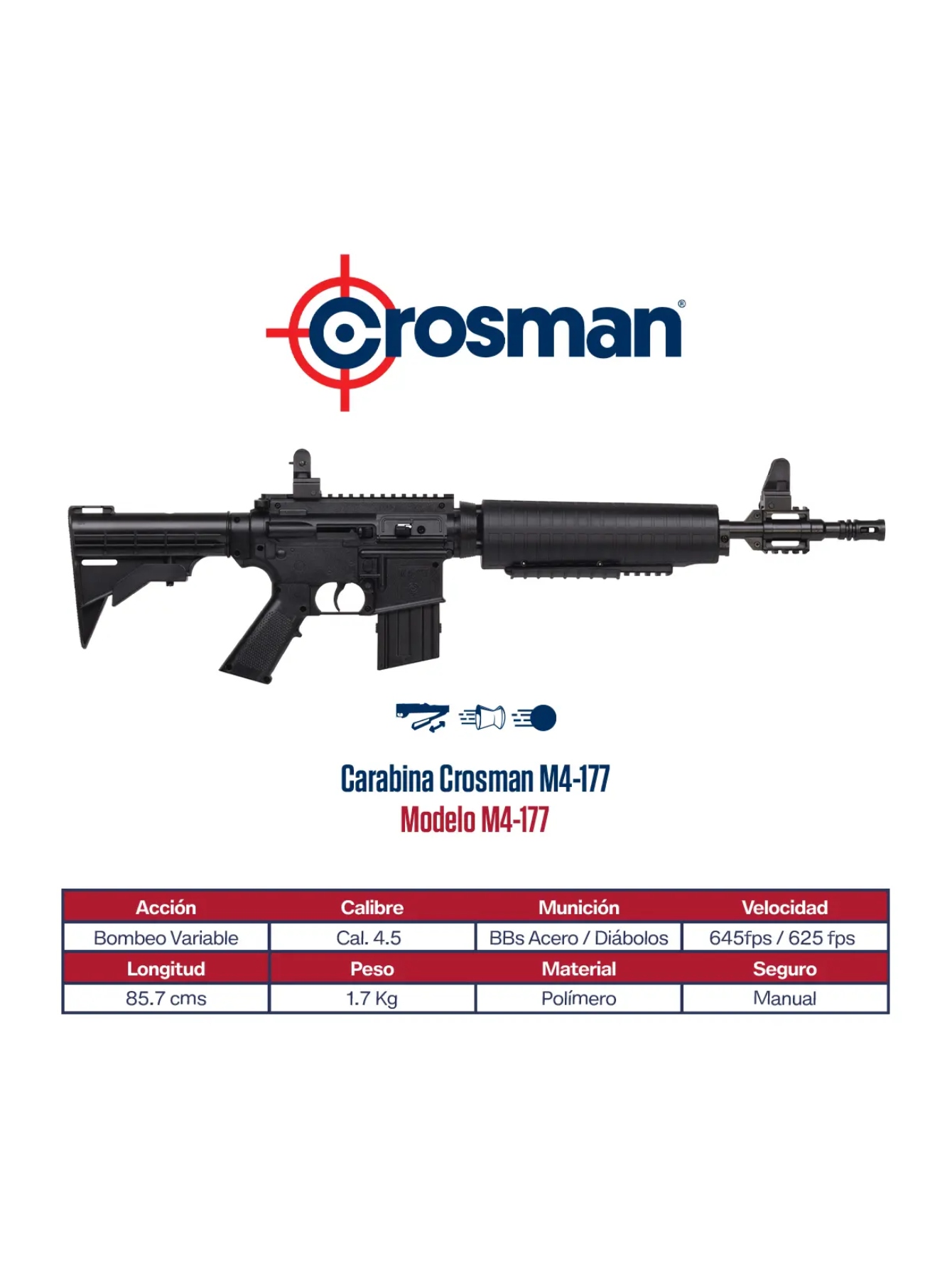 Rifle Crosman M4-177 kit 4.5mm - Imagen 3